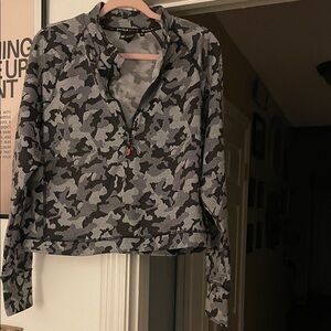 Spyder Gray and Black Camouflage Hoodie